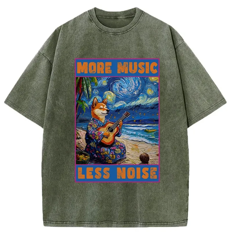 Tokyo-Tiger More Music Less Noise Washed T-Shirt