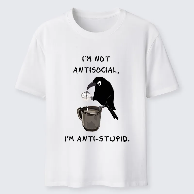 Tokyo-Tiger Cool Crow Sips Calm Coffee Alone Classic T-Shirt Sale