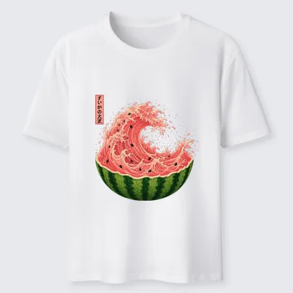 Tokyo-Tiger Watermelon Wave Summer Ukiyo Art Classic T-Shirt