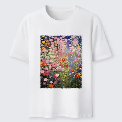 Tokyo-Tiger Vibrant Meadow Flower Vintage Art Classic T-Shirt