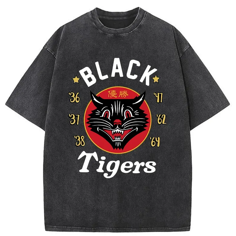 Tokyo-Tiger Japanese Black Tigers Washed T-Shirt