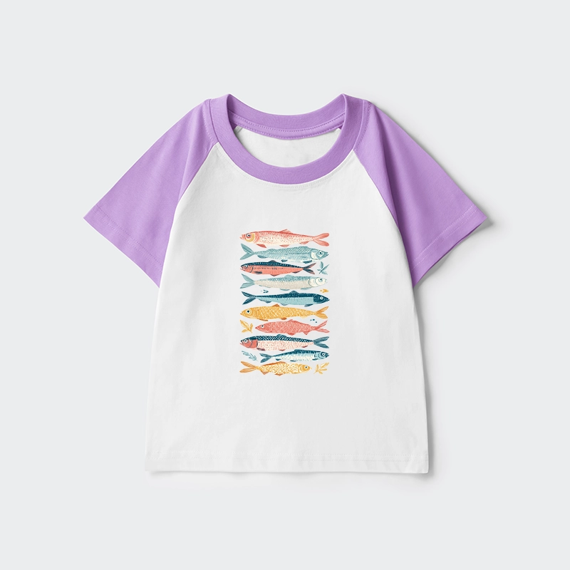 Tokyo-Tiger Beautiful Colorful Fish In The Sea Kids Raglan T-shirt