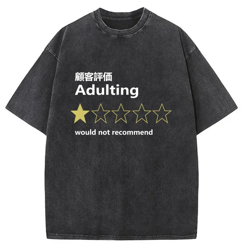 Tokyo-Tiger Not Recommended For Adulting Washed T-Shirt