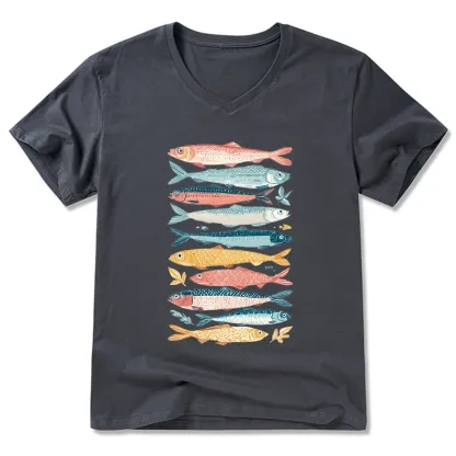 Tokyo-Tiger Beautiful Colorful Fish In The Sea V-Neck Classic T-Shirt