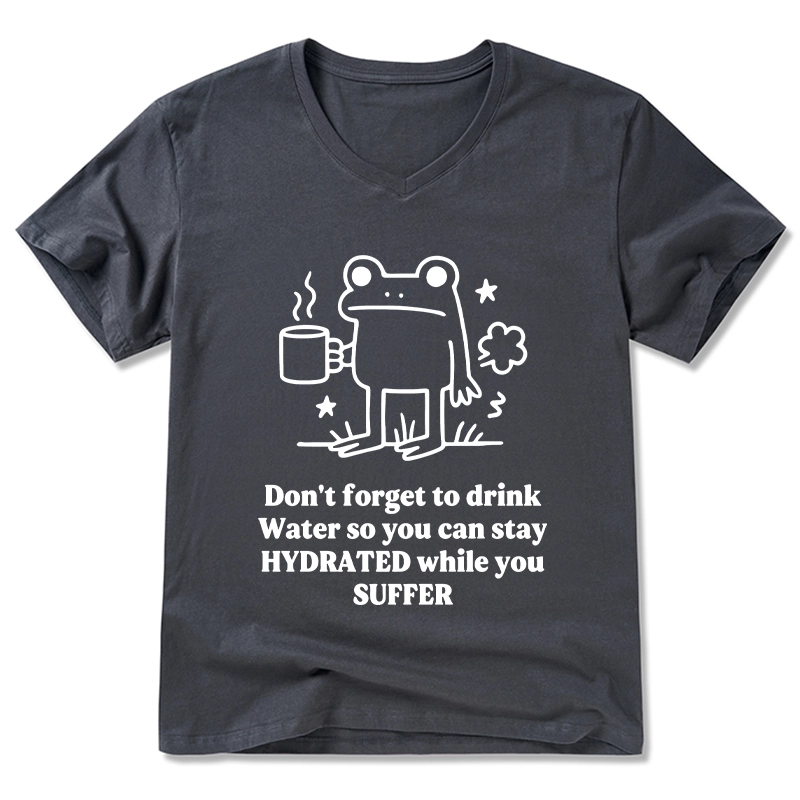Tokyo-Tiger Frog Says Drink Water V-Neck Classic T-Shirt