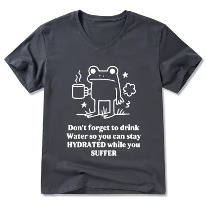 Tokyo-Tiger Frog Says Drink Water V-Neck Classic T-Shirt
