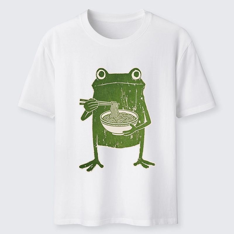 Tokyo-Tiger Woodcut Style Chopstick Frog Graphic Classic T-Shirt