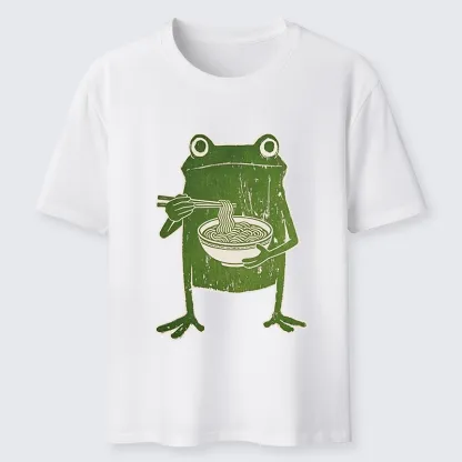 Tokyo-Tiger Woodcut Style Chopstick Frog Graphic Classic T-Shirt