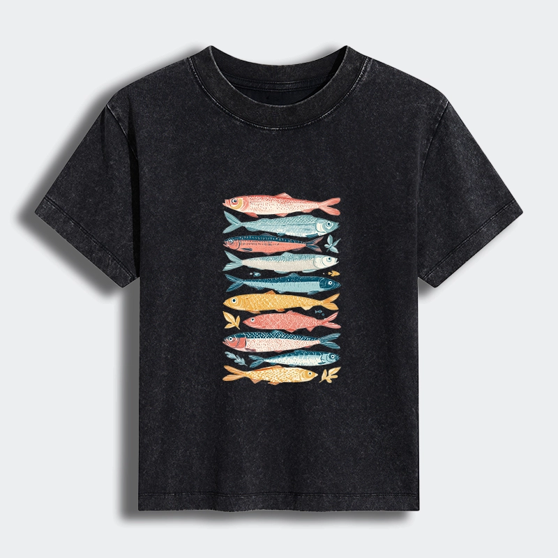Tokyo-Tiger Beautiful Colorful Fish In The Sea Women's Washed T-shirt