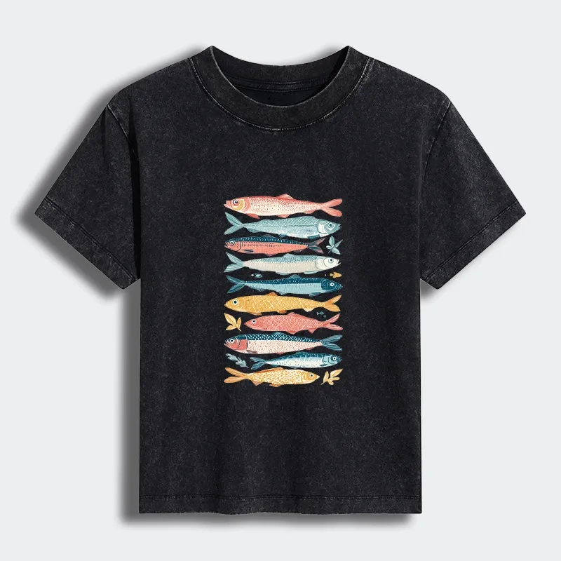 Tokyo-Tiger Beautiful Colorful Fish In The Sea Women's Washed T-shirt