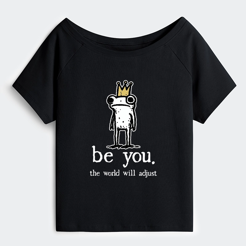 Tokyo-Tiger Crown Frog Stays True To Self Off Shoulder T-Shirt