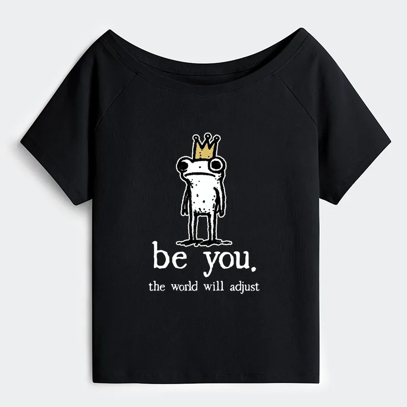 Tokyo-Tiger Crown Frog Stays True To Self Off Shoulder T-Shirt