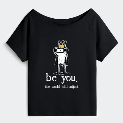 Tokyo-Tiger Crown Frog Stays True To Self Off Shoulder T-Shirt