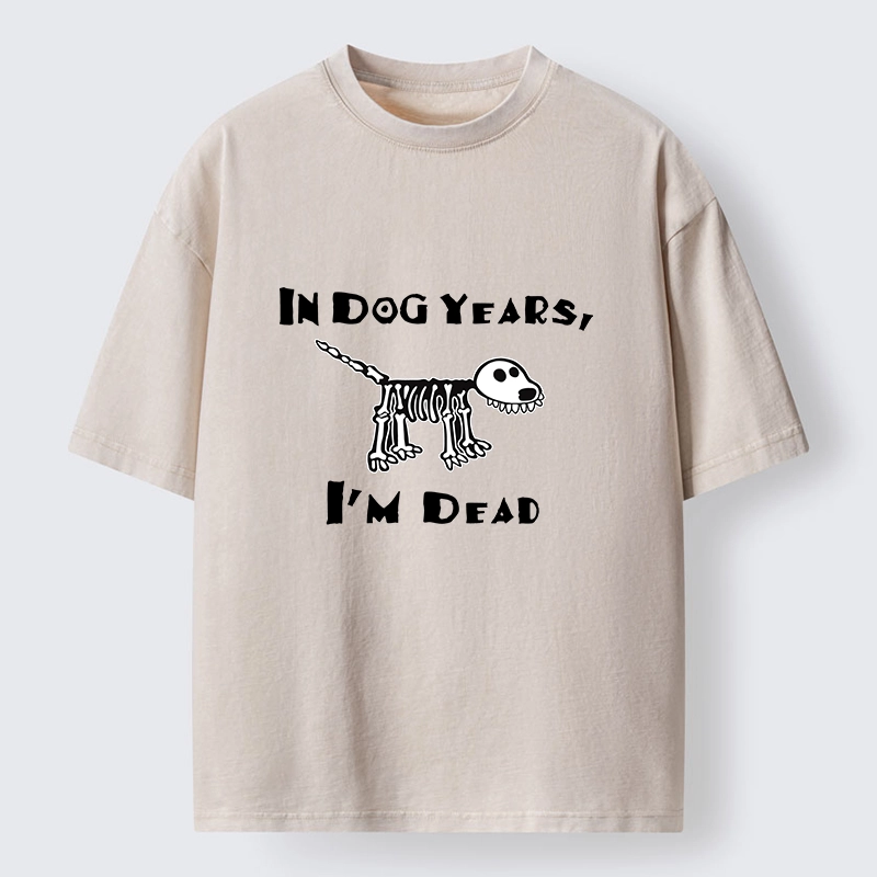 Tokyo-Tiger Funny Meme Old Dog Dead In Dog Years Vibe Washed T-Shirt