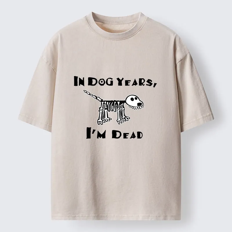 Tokyo-Tiger Funny Meme Old Dog Dead In Dog Years Vibe Washed T-Shirt