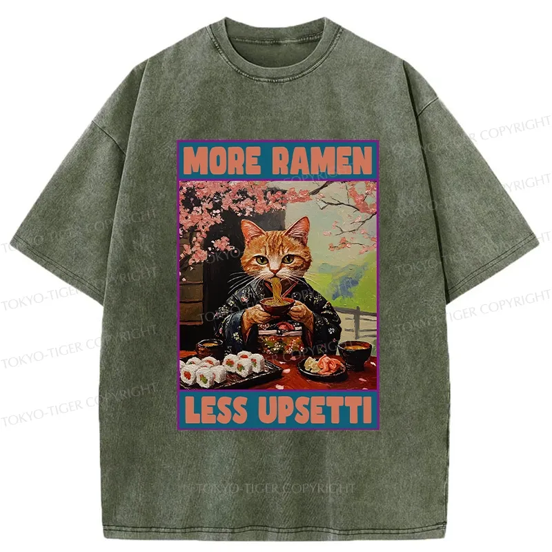 Tokyo-Tiger More Ramen Less Upsetti Washed T-Shirt