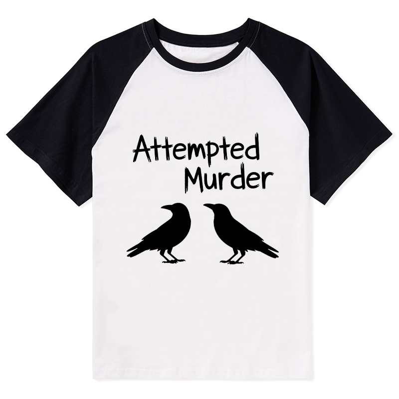 Tokyo-Tiger Two Crows Attempted Murder Joke Raglan T-shirt