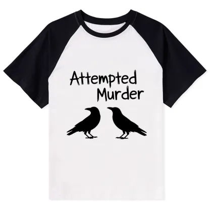 Tokyo-Tiger Two Crows Attempted Murder Joke Raglan T-shirt