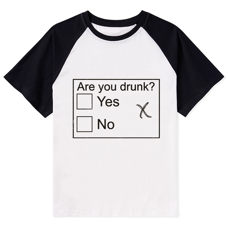 Tokyo-Tiger Confused Drunk Checkbox Graphic Raglan T-shirt