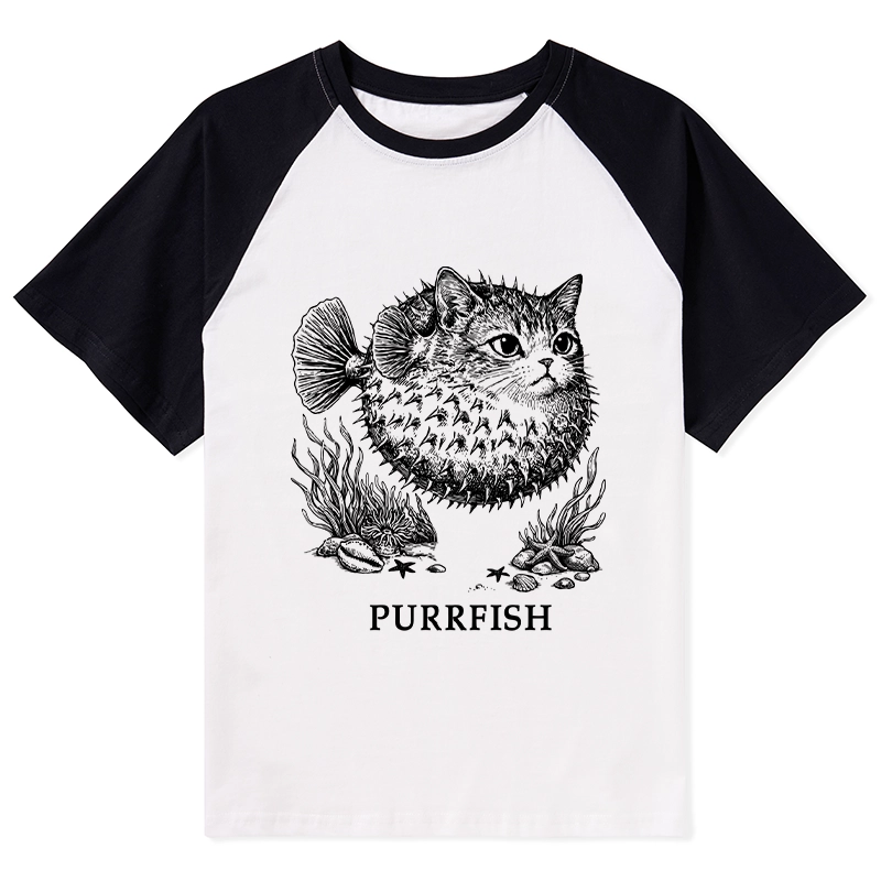 Tokyo-Tiger Spiky Puffer With Cute Cat Head Raglan T-shirt