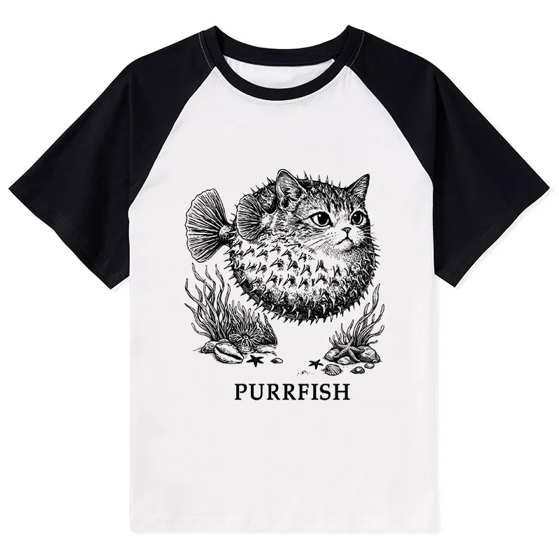 Tokyo-Tiger Spiky Puffer With Cute Cat Head Raglan T-shirt