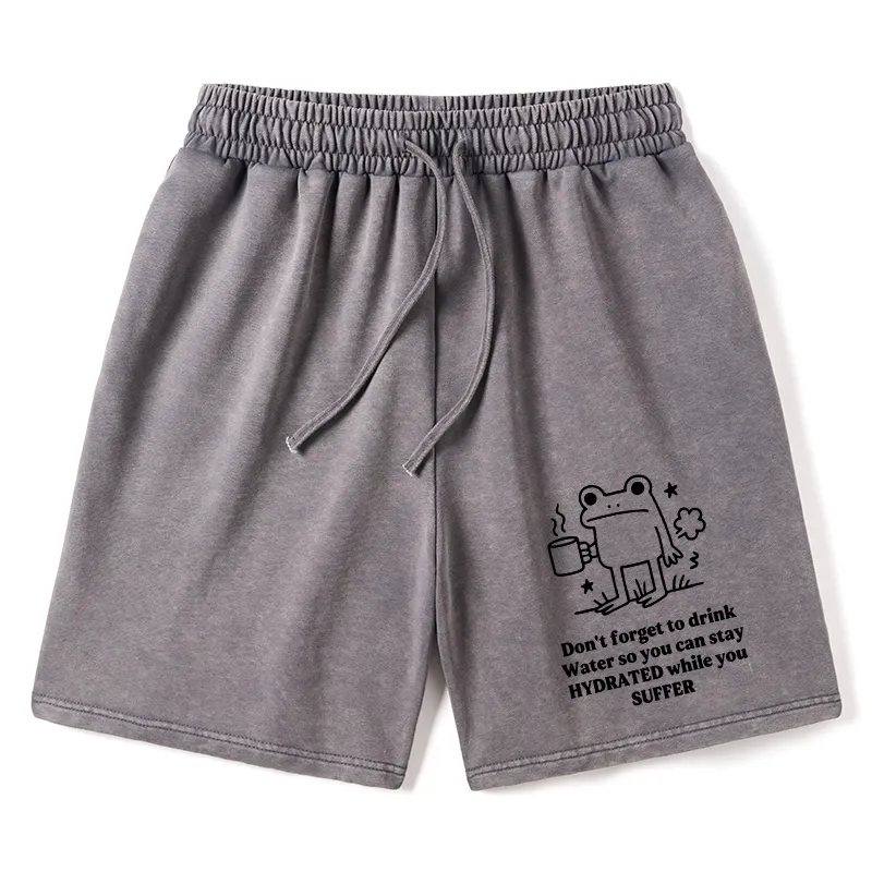 Tokyo-Tiger Frog Says Drink Water Washed Shorts Sale
