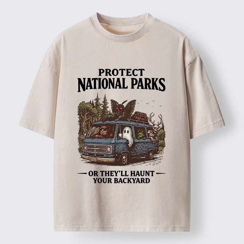 Tokyo-Tiger Protect Wild National Parks Washed T-Shirt