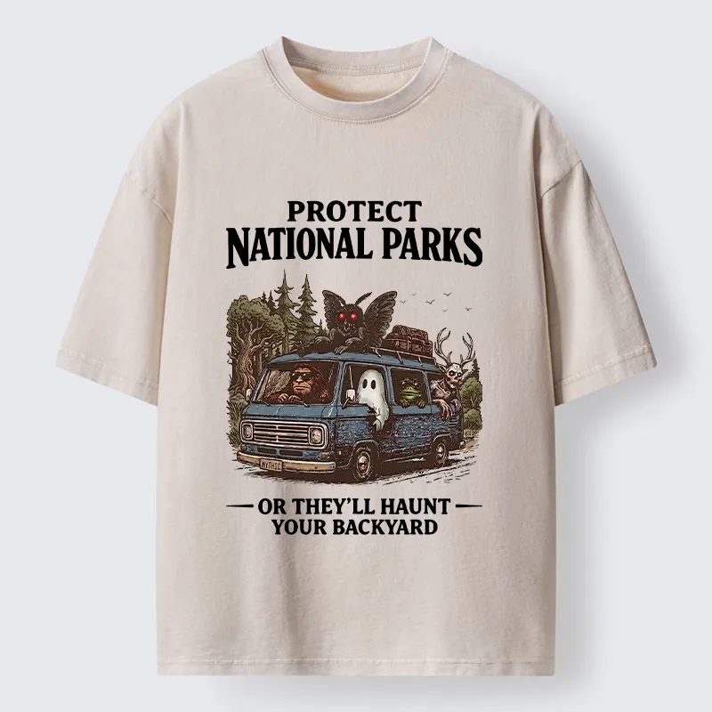 Tokyo-Tiger Protect Wild National Parks Washed T-Shirt