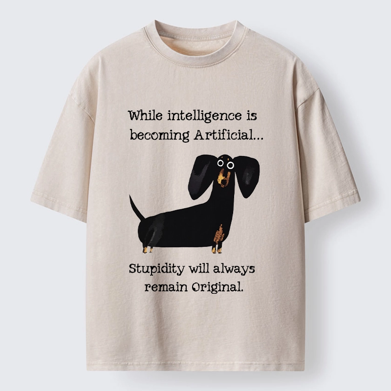 Tokyo-Tiger Dachshund Real Humor Funny Meme Washed T-Shirt