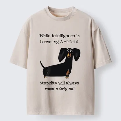 Tokyo-Tiger Dachshund Real Humor Funny Meme Washed T-Shirt