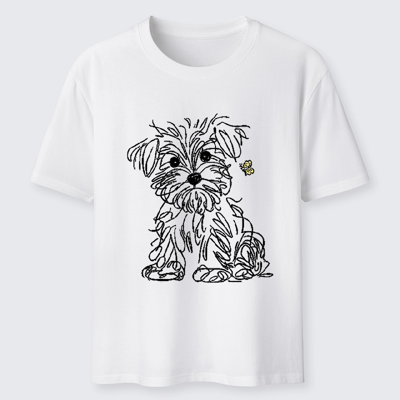 Tokyo-Tiger Simple Line Dog Tiny Butterfly Classic T-Shirt