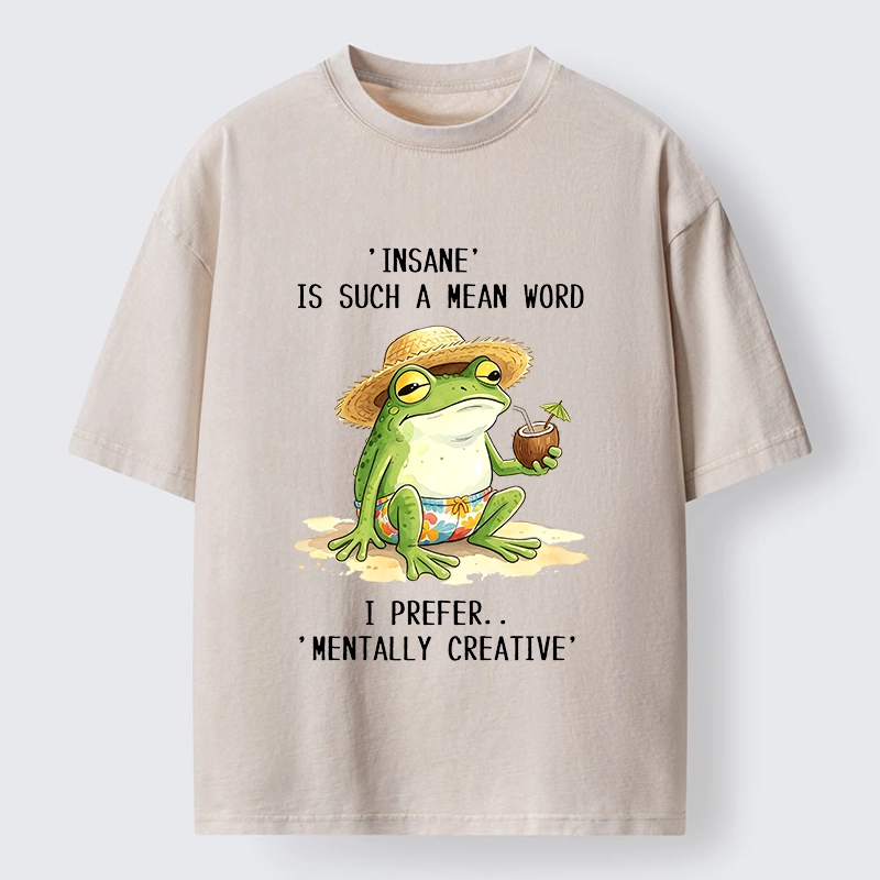 Tokyo-Tiger Mentally Creative Beach Frog Washed T-Shirt