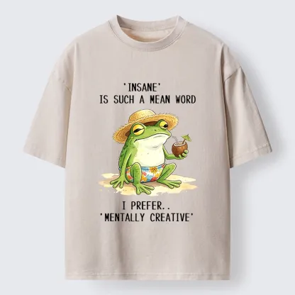 Tokyo-Tiger Mentally Creative Beach Frog Washed T-Shirt