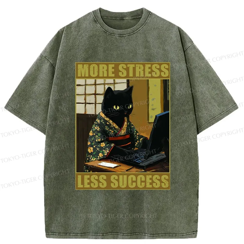 Tokyo-Tiger More Stress Less Success Washed T-Shirt