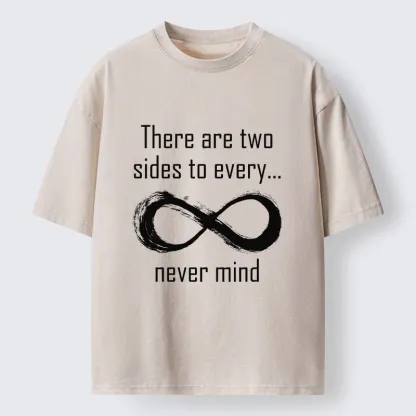 Tokyo-Tiger Two Sides Infinity Never Mind Print Washed T-Shirt