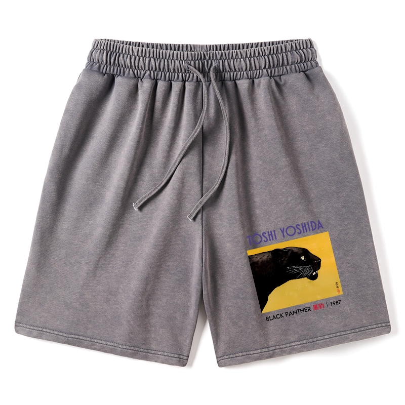Tokyo-Tiger Black Panther Washed Shorts