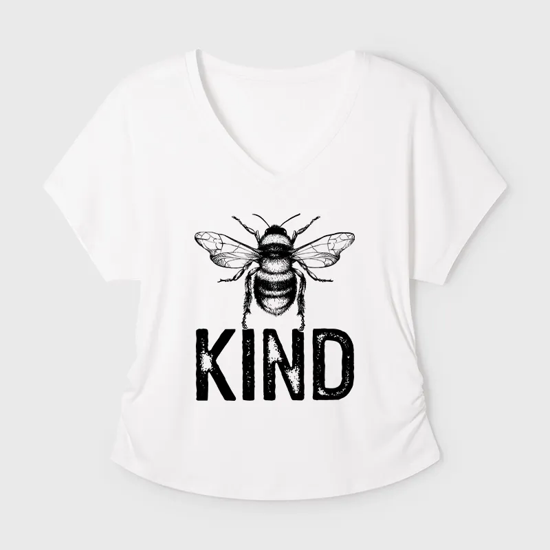 Tokyo-Tiger Minimalist Bee Kind Illustration Modal Dolman Sleeve T-Shirt