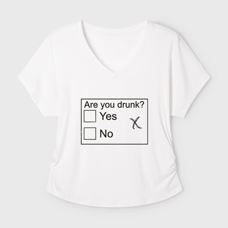 Tokyo-Tiger Confused Drunk Checkbox Graphic Modal Dolman Sleeve T-Shirt