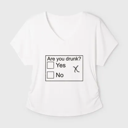Tokyo-Tiger Confused Drunk Checkbox Graphic Modal Dolman Sleeve T-Shirt