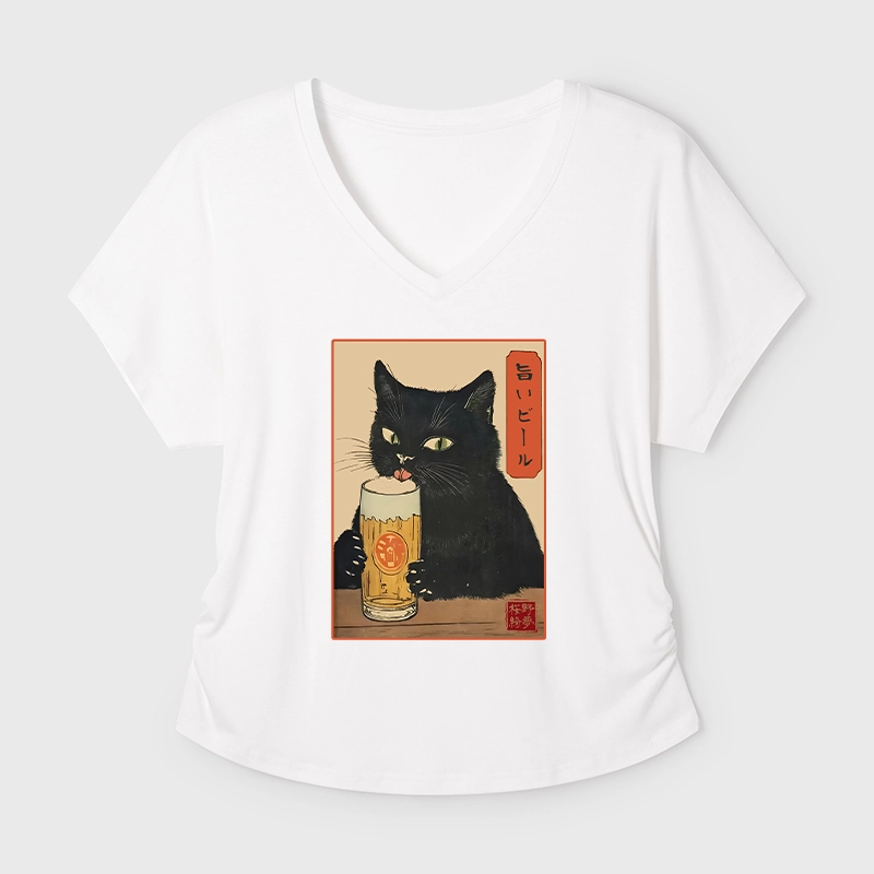 Tokyo-Tiger Cat Holding A Glass Of Beer Modal Dolman Sleeve T-Shirt