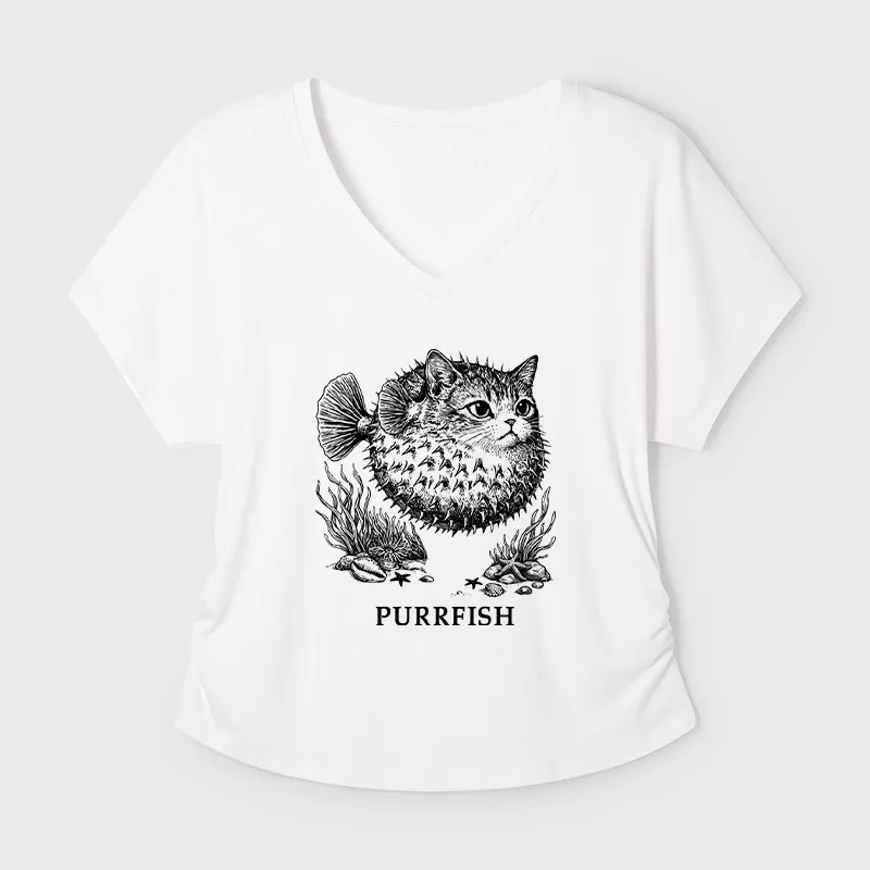 Tokyo-Tiger Spiky Puffer With Cute Cat Head Modal Dolman Sleeve T-Shirt Sale