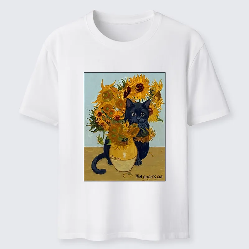 Tokyo-Tiger Oil Painting Cat Sunflower Soft Vibe Classic T-Shirt Sale