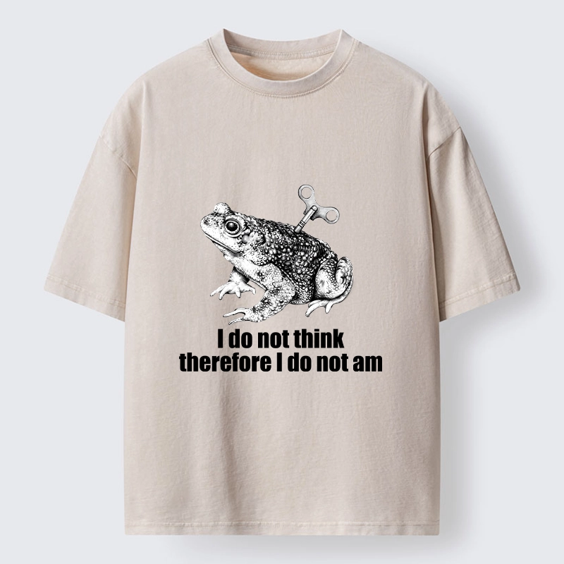 Tokyo-Tiger Funny Meme Wind Up Toad No Think No Exist Washed T-Shirt