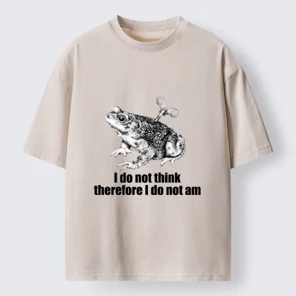 Tokyo-Tiger Funny Meme Wind Up Toad No Think No Exist Washed T-Shirt