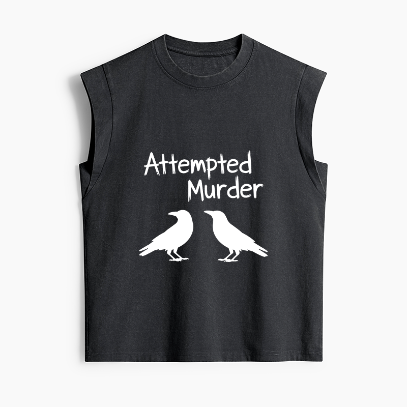Tokyo-Tiger Two Crows Attempted Murder Joke Women's Washed Tank Tops