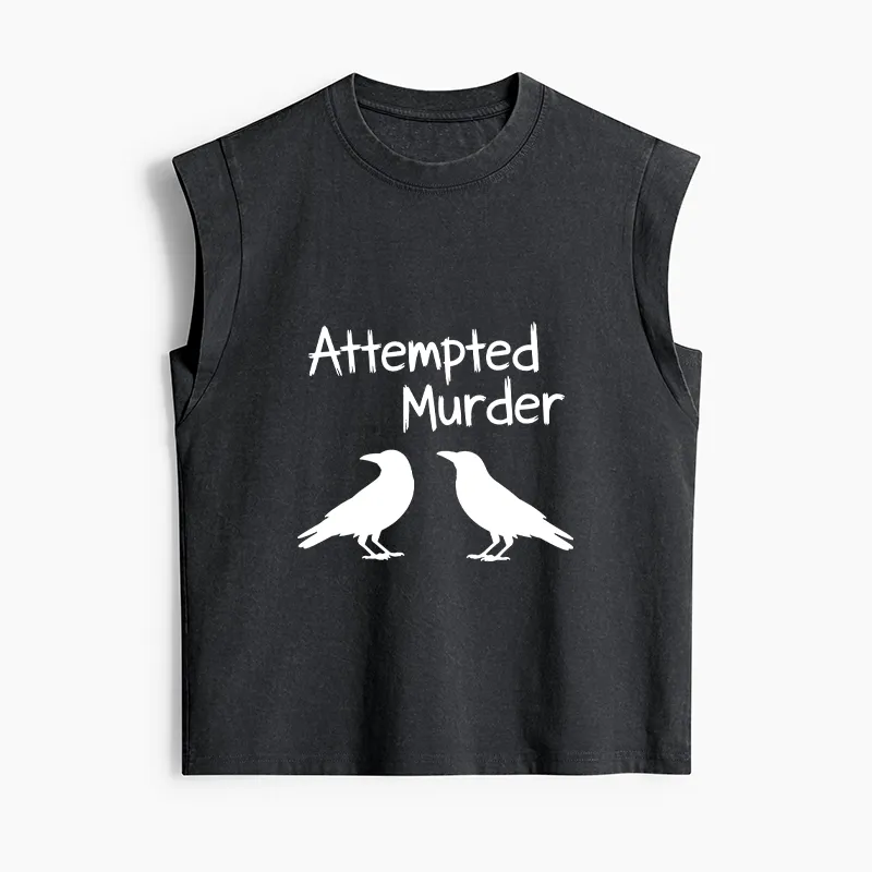 Tokyo-Tiger Two Crows Attempted Murder Joke Women's Washed Tank Tops