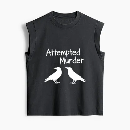 Tokyo-Tiger Two Crows Attempted Murder Joke Women's Washed Tank Tops
