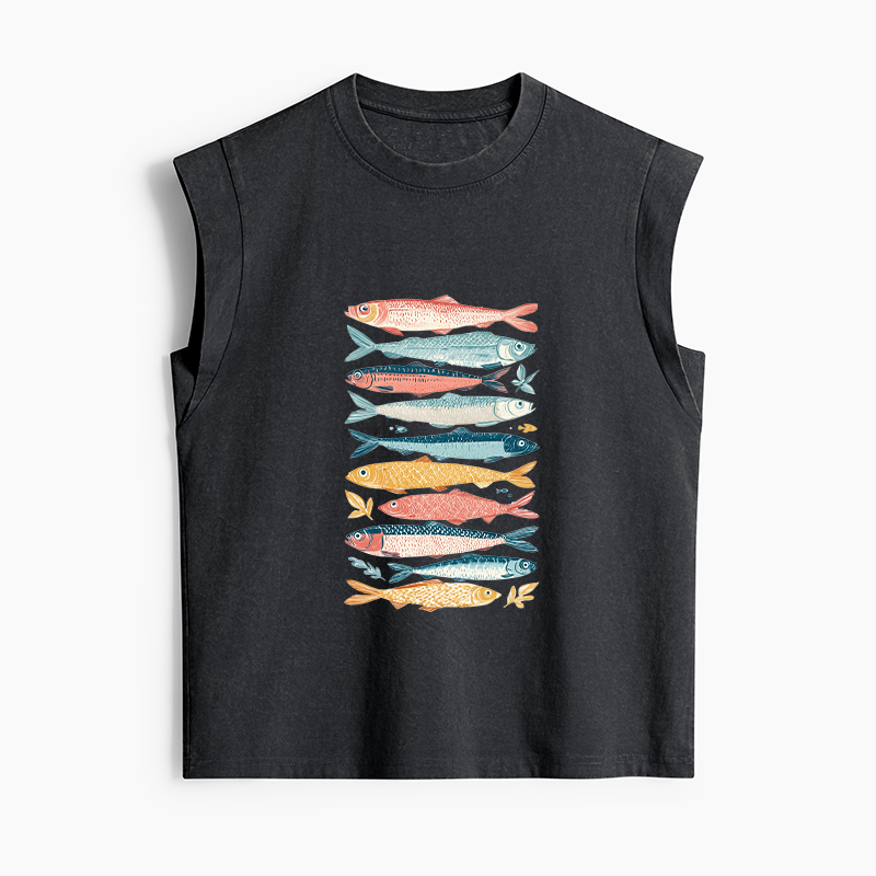 Tokyo-Tiger Beautiful Colorful Fish In The Sea Women's Washed Tank Tops