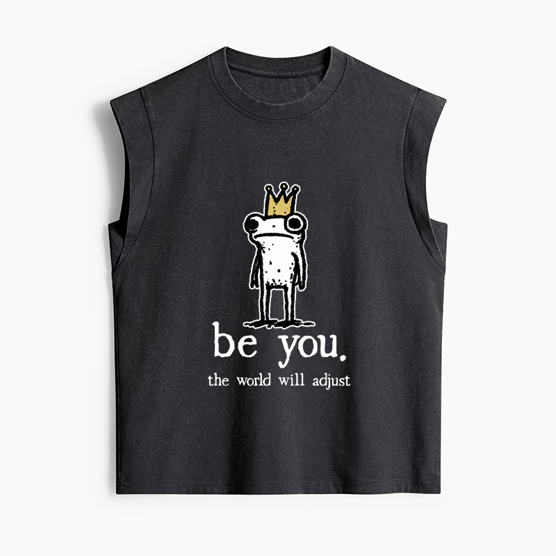 Tokyo-Tiger Crown Frog Stays True To Self Women's Washed Tank Tops