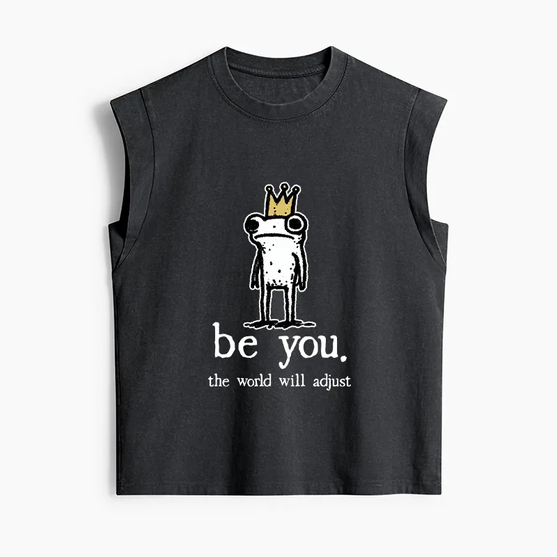 Tokyo-Tiger Crown Frog Stays True To Self Women's Washed Tank Tops